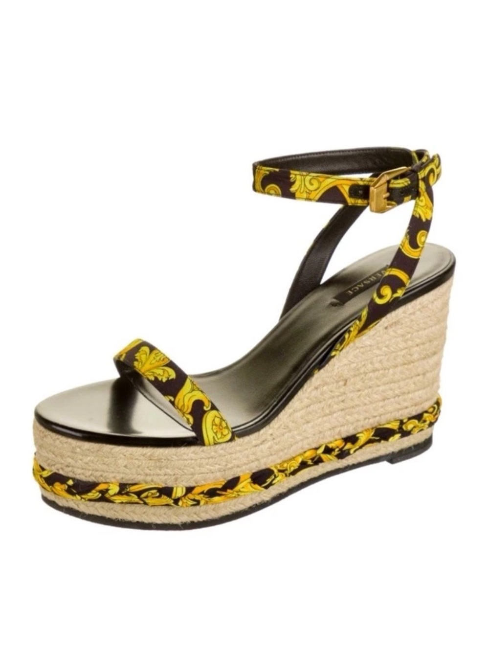 Versace 💞 Baroque Wedge Sandals Size 39/9. NIB